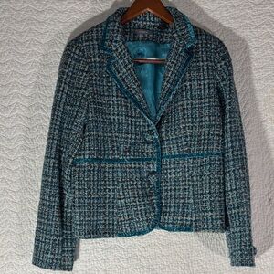 Liz Claiborne Women's Textured Blazer - Blue and Black
